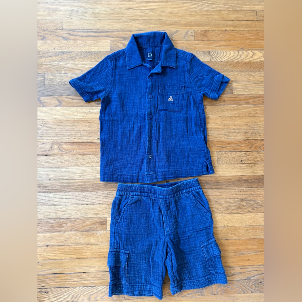 Baby Gap Boys Matching Linen Blue set